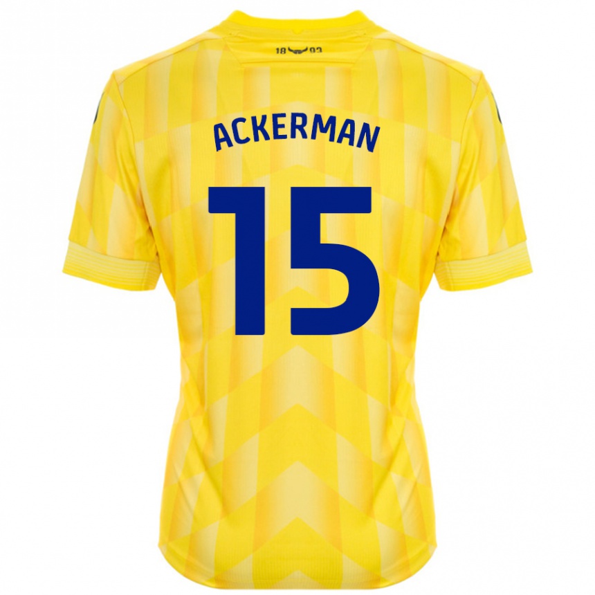 Damen Fußball Daisy Ackerman #15 Gelb Heimtrikot Trikot 2024/25 T-Shirt Luxemburg