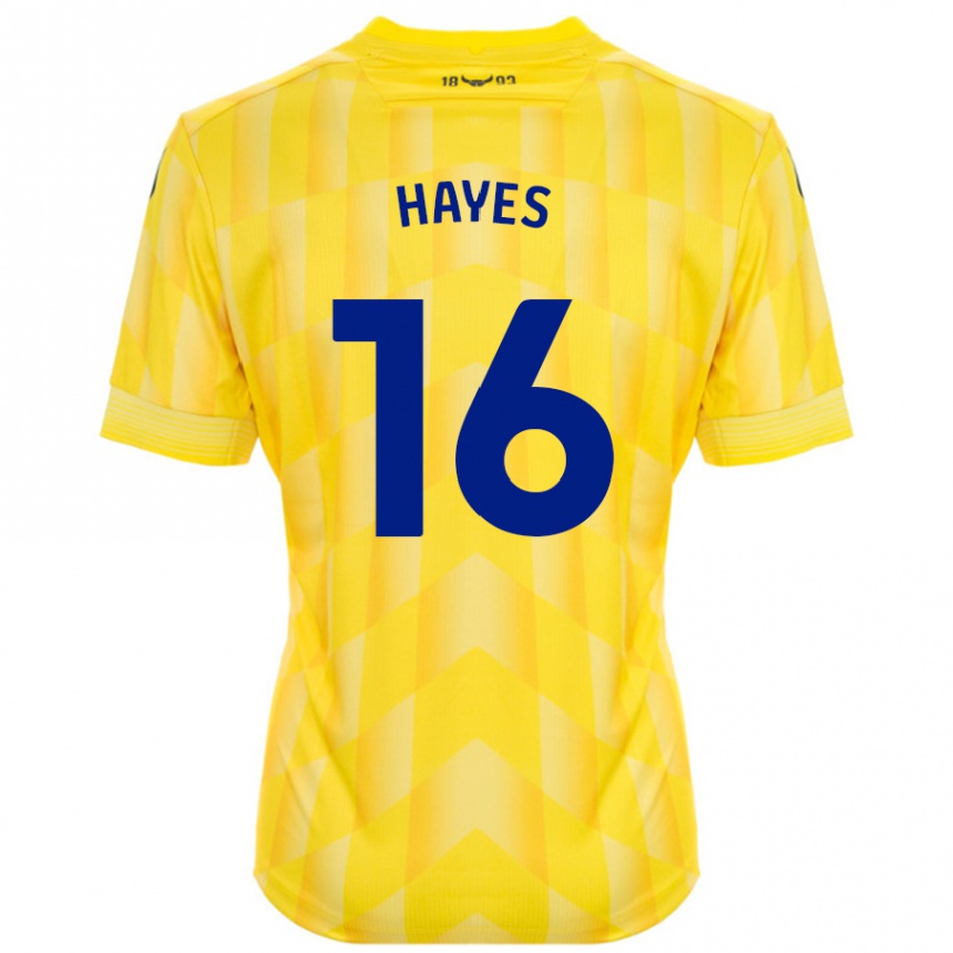 Damen Fußball Georgia Hayes #16 Gelb Heimtrikot Trikot 2024/25 T-Shirt Luxemburg