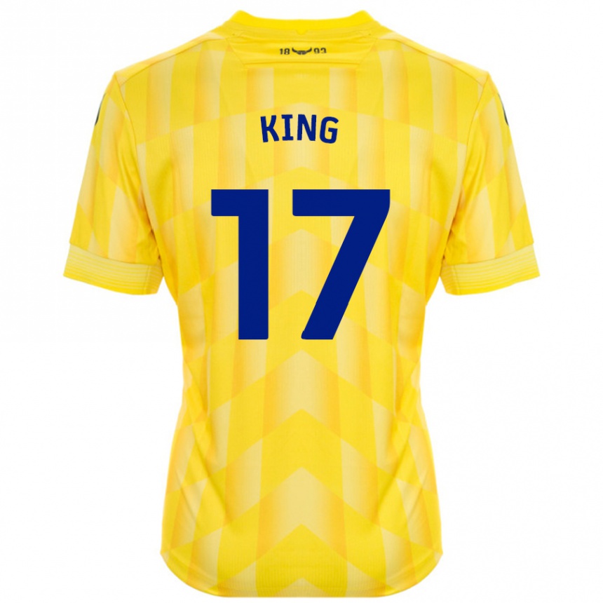 Damen Fußball Sarah King #17 Gelb Heimtrikot Trikot 2024/25 T-Shirt Luxemburg