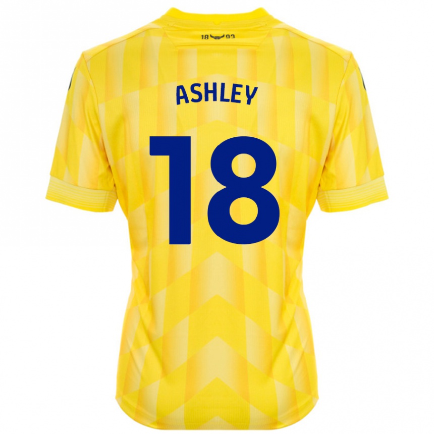 Damen Fußball Alex Ashley #18 Gelb Heimtrikot Trikot 2024/25 T-Shirt Luxemburg