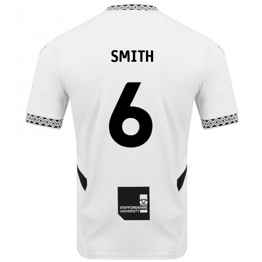 Damen Fußball Nathan Smith #6 Weiß Heimtrikot Trikot 2024/25 T-Shirt Luxemburg