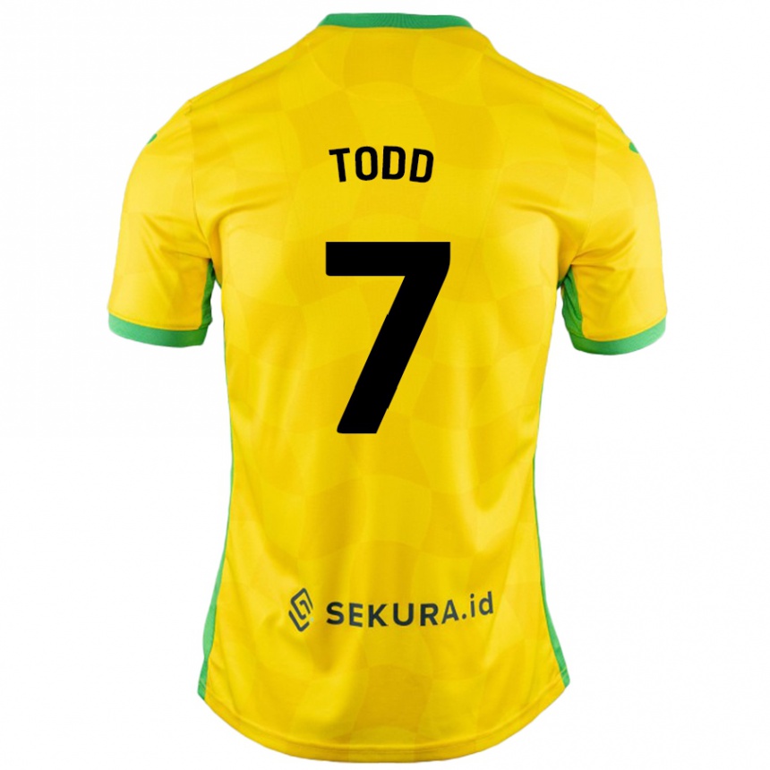 Damen Fußball Megan Todd #7 Gelb Grün Heimtrikot Trikot 2024/25 T-Shirt Luxemburg