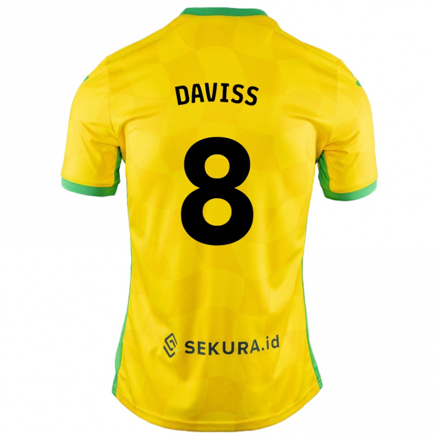 Damen Fußball Millie Daviss #8 Gelb Grün Heimtrikot Trikot 2024/25 T-Shirt Luxemburg