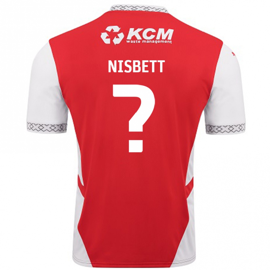 Damen Fußball Kanye Nisbett #0 Rot Weiß Heimtrikot Trikot 2024/25 T-Shirt Luxemburg