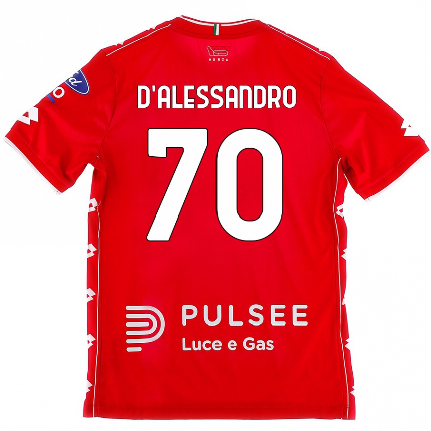 Damen Fußball Marco D'alessandro #70 Rot Weiß Heimtrikot Trikot 2024/25 T-Shirt Luxemburg