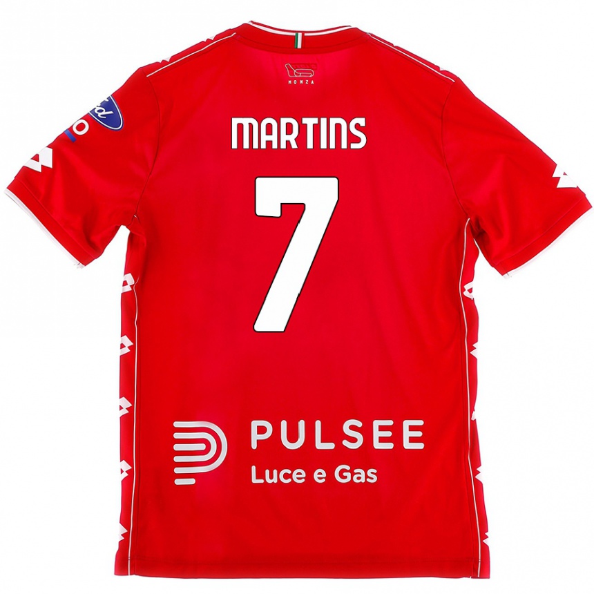 Damen Fußball Kevin Martins #7 Rot Weiß Heimtrikot Trikot 2024/25 T-Shirt Luxemburg