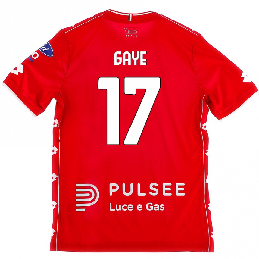 Damen Fußball Mamadou Gaye #17 Rot Weiß Heimtrikot Trikot 2024/25 T-Shirt Luxemburg