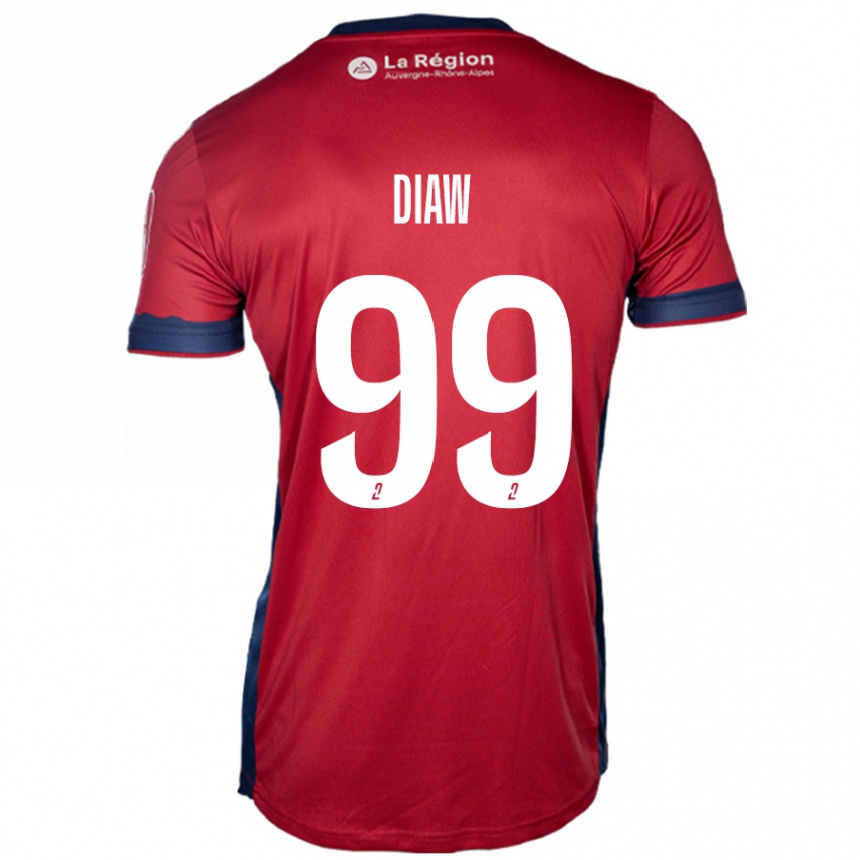 Damen Fußball Mory Diaw #99 Hellburgunderrot Heimtrikot Trikot 2024/25 T-Shirt Luxemburg