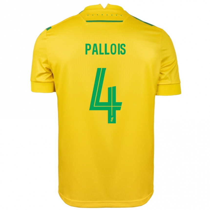 Damen Fußball Nicolas Pallois #4 Gelb Grün Heimtrikot Trikot 2024/25 T-Shirt Luxemburg