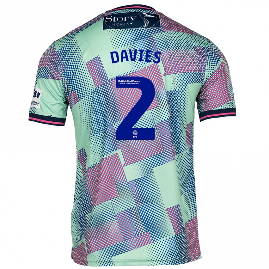 Damen Fußball Archie Davies #2 Grün Auswärtstrikot Trikot 2024/25 T-Shirt Luxemburg