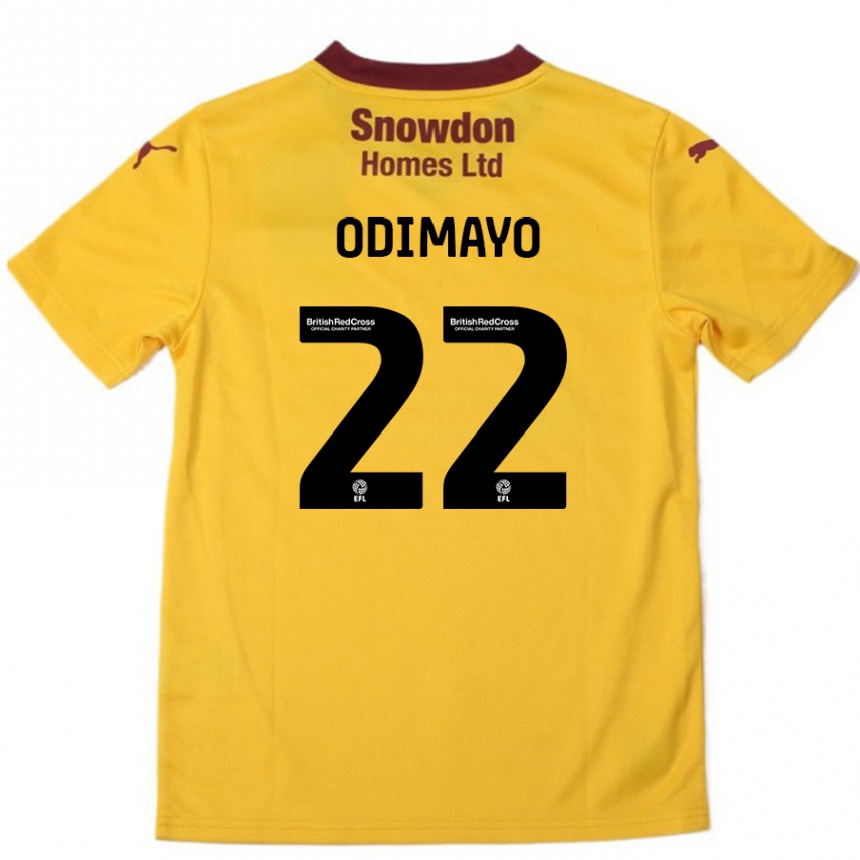 Damen Fußball Akin Odimayo #22 Orange Burgunderrot Auswärtstrikot Trikot 2024/25 T-Shirt Luxemburg