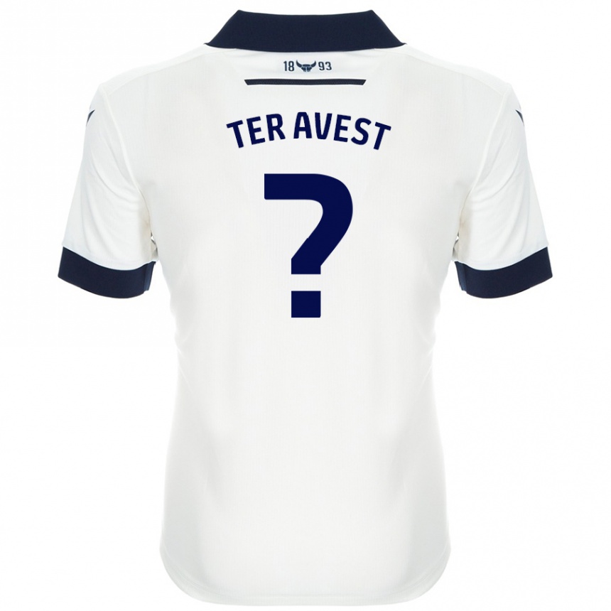 Damen Fußball Hidde Ter Avest #0 Weiß Marineblau Auswärtstrikot Trikot 2024/25 T-Shirt Luxemburg