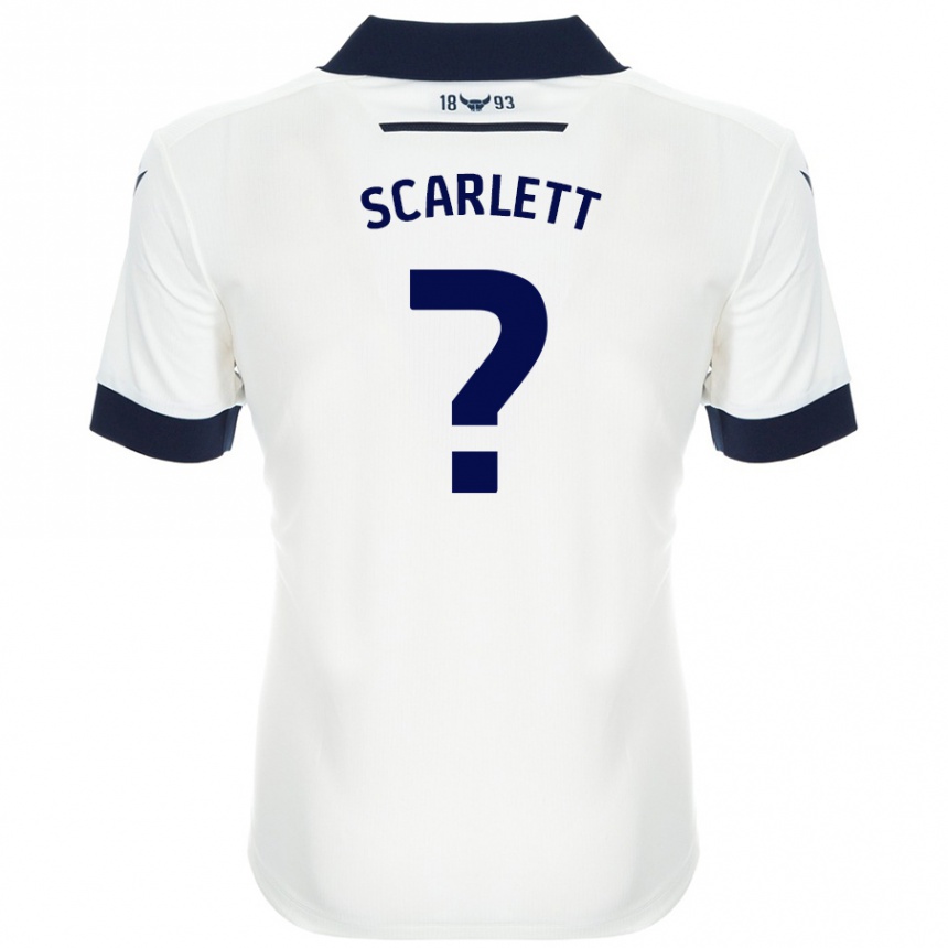 Damen Fußball Dane Scarlett #0 Weiß Marineblau Auswärtstrikot Trikot 2024/25 T-Shirt Luxemburg