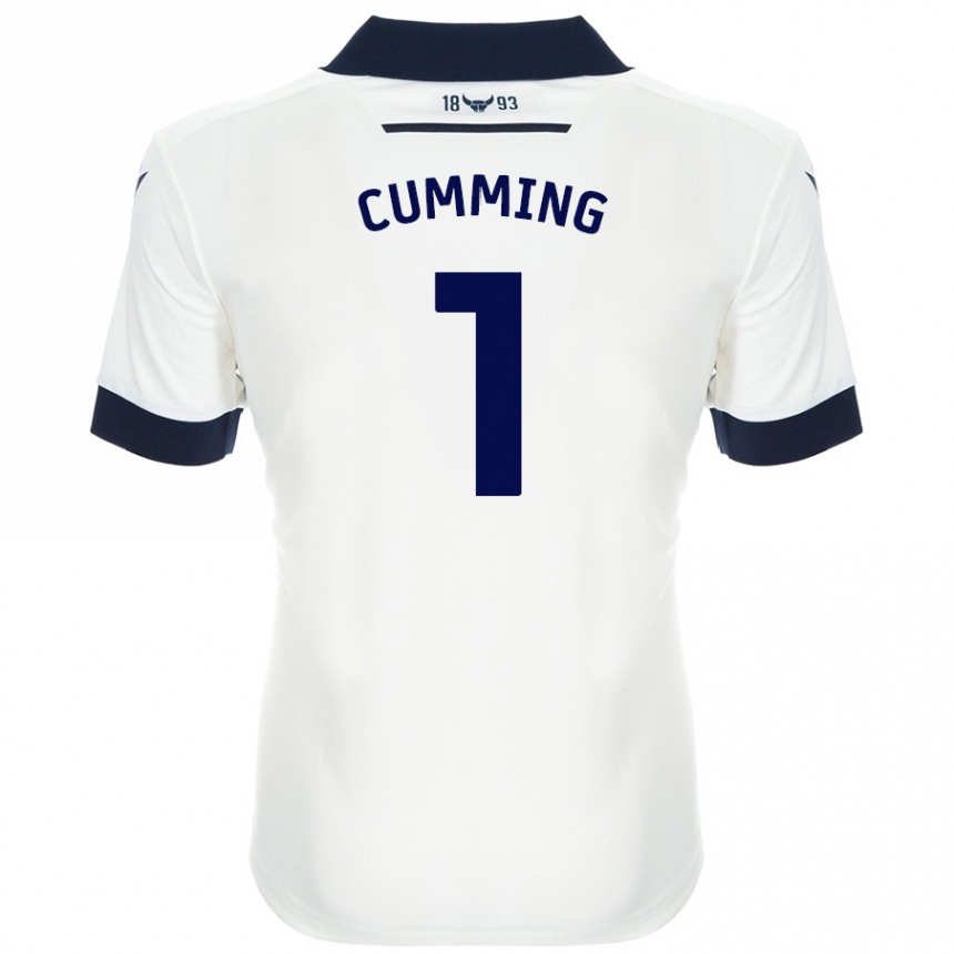 Damen Fußball Jamie Cumming #1 Weiß Marineblau Auswärtstrikot Trikot 2024/25 T-Shirt Luxemburg