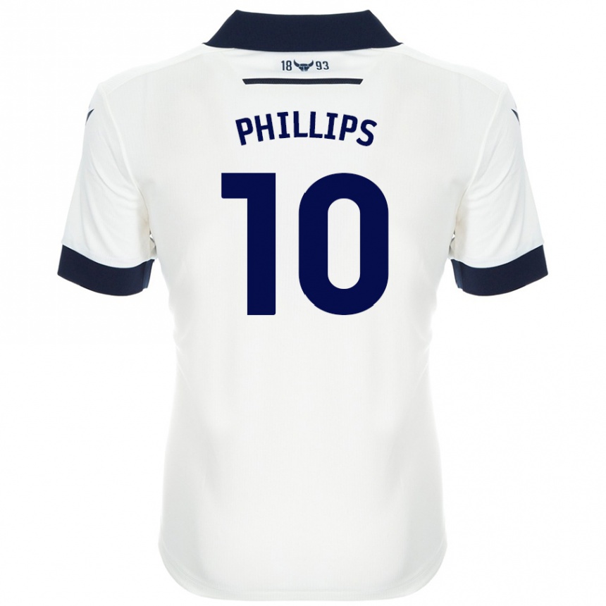 Damen Fußball Matt Phillips #10 Weiß Marineblau Auswärtstrikot Trikot 2024/25 T-Shirt Luxemburg