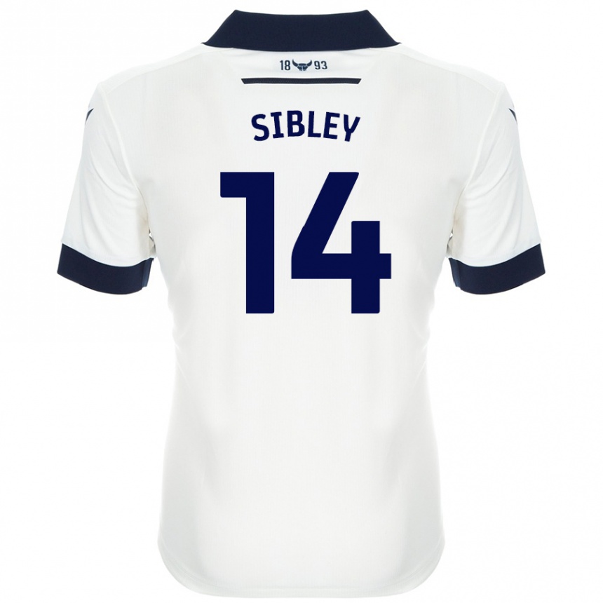 Damen Fußball Louie Sibley #14 Weiß Marineblau Auswärtstrikot Trikot 2024/25 T-Shirt Luxemburg