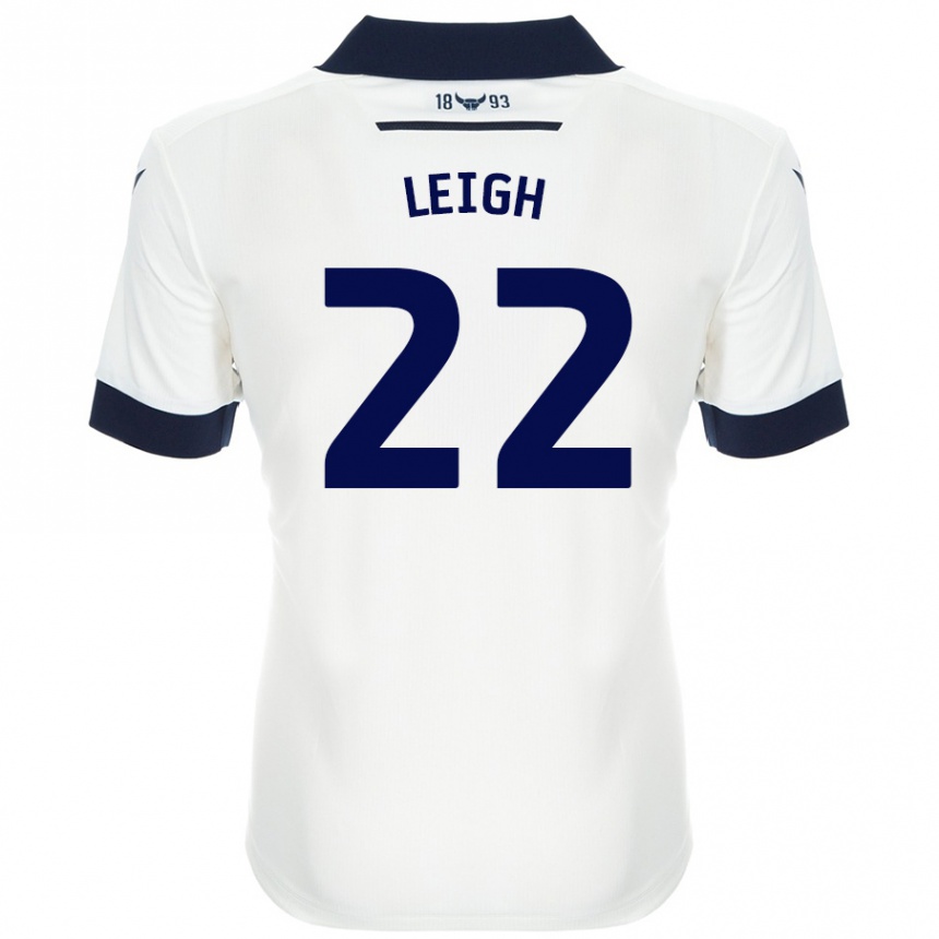 Damen Fußball Greg Leigh #22 Weiß Marineblau Auswärtstrikot Trikot 2024/25 T-Shirt Luxemburg