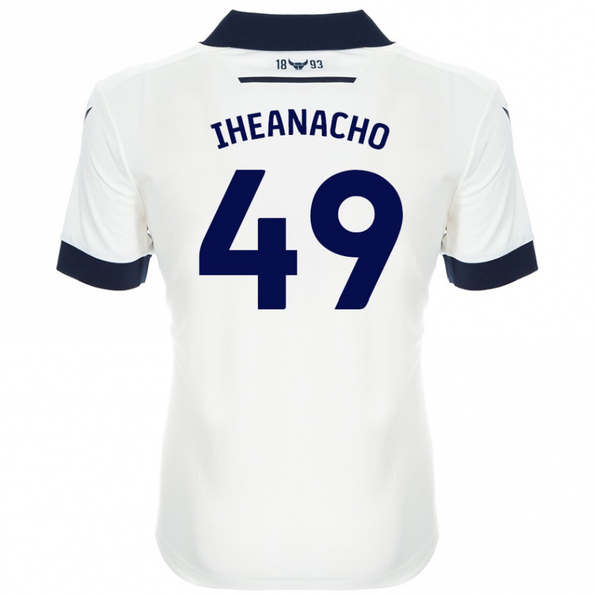 Damen Fußball Josh Iheanacho #49 Weiß Marineblau Auswärtstrikot Trikot 2024/25 T-Shirt Luxemburg