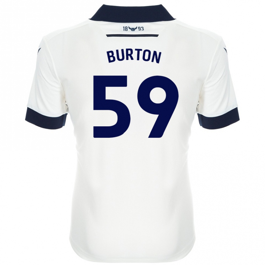 Damen Fußball Kasway Burton #59 Weiß Marineblau Auswärtstrikot Trikot 2024/25 T-Shirt Luxemburg