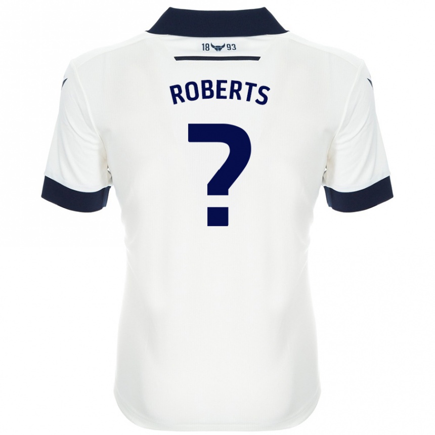 Damen Fußball Amber Roberts #0 Weiß Marineblau Auswärtstrikot Trikot 2024/25 T-Shirt Luxemburg