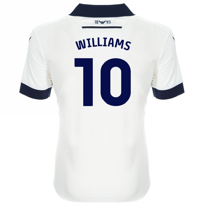 Damen Fußball Cheryl Williams #10 Weiß Marineblau Auswärtstrikot Trikot 2024/25 T-Shirt Luxemburg