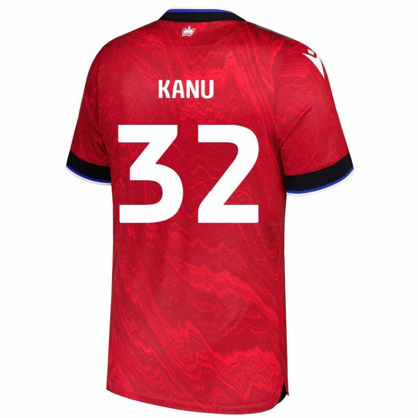 Damen Fußball Abraham Kanu #32 Rot Schwarz Auswärtstrikot Trikot 2024/25 T-Shirt Luxemburg