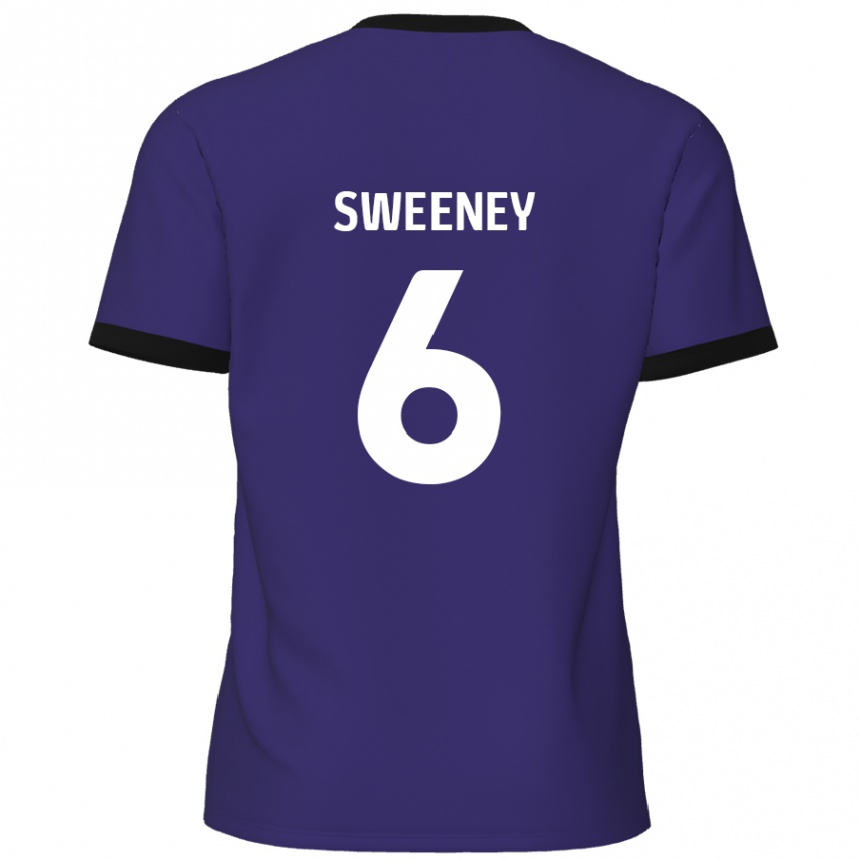 Damen Fußball Dan Sweeney #6 Lila Auswärtstrikot Trikot 2024/25 T-Shirt Luxemburg