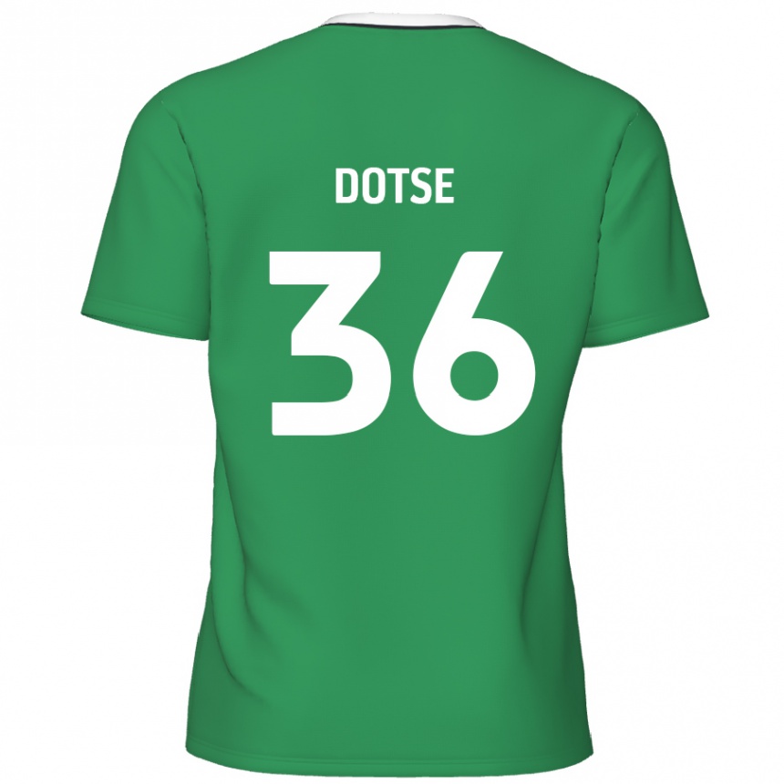 Damen Fußball Jahiem Dotse #36 Grün Weiße Streifen Auswärtstrikot Trikot 2024/25 T-Shirt Luxemburg