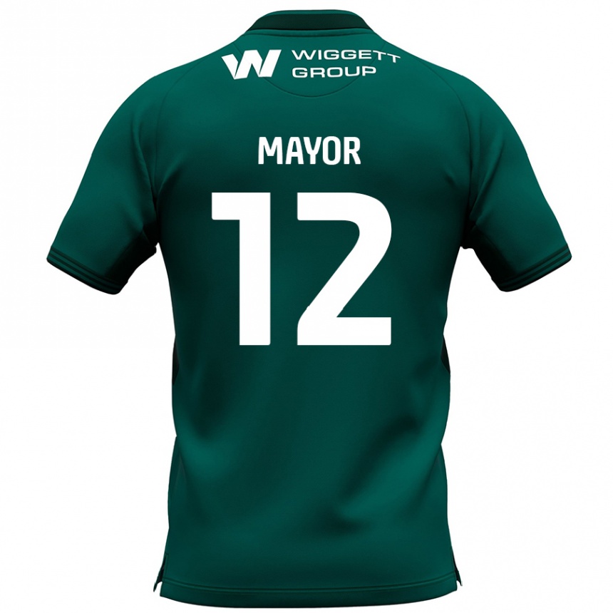 Damen Fußball Adam Mayor #12 Grün Auswärtstrikot Trikot 2024/25 T-Shirt Luxemburg