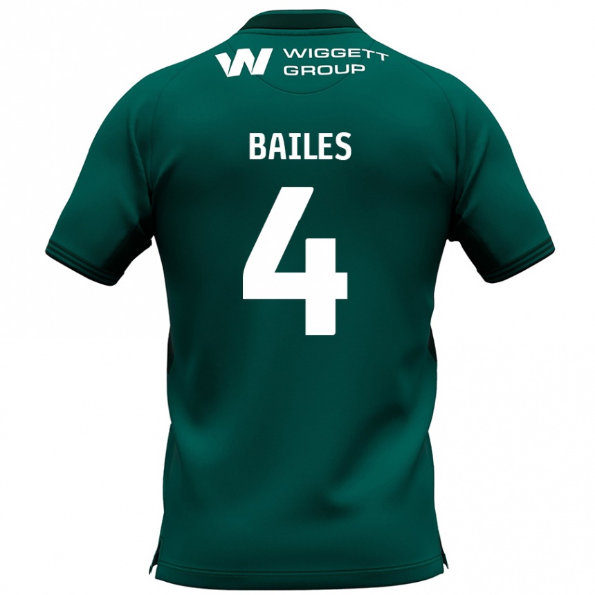 Damen Fußball Freya Bailes #4 Grün Auswärtstrikot Trikot 2024/25 T-Shirt Luxemburg