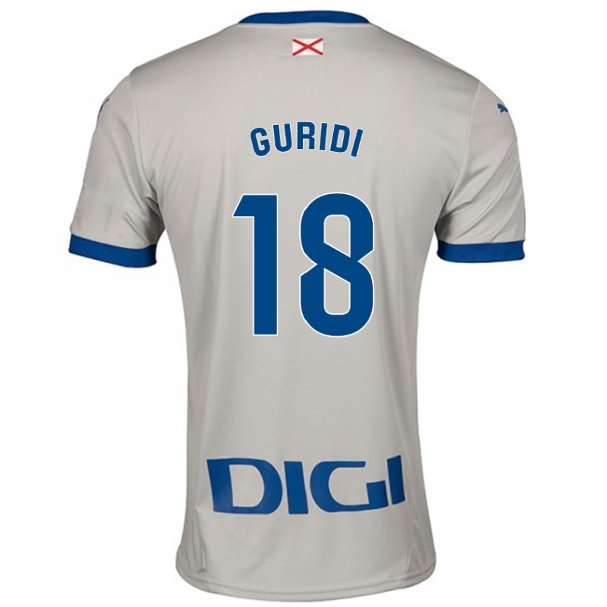 Damen Fußball Jon Guridi #18 Hellgrau Auswärtstrikot Trikot 2024/25 T-Shirt Luxemburg