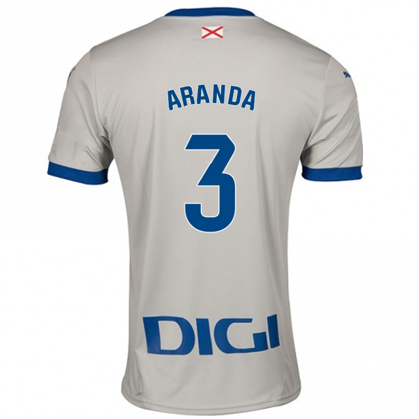 Damen Fußball Miguel Aranda #3 Hellgrau Auswärtstrikot Trikot 2024/25 T-Shirt Luxemburg