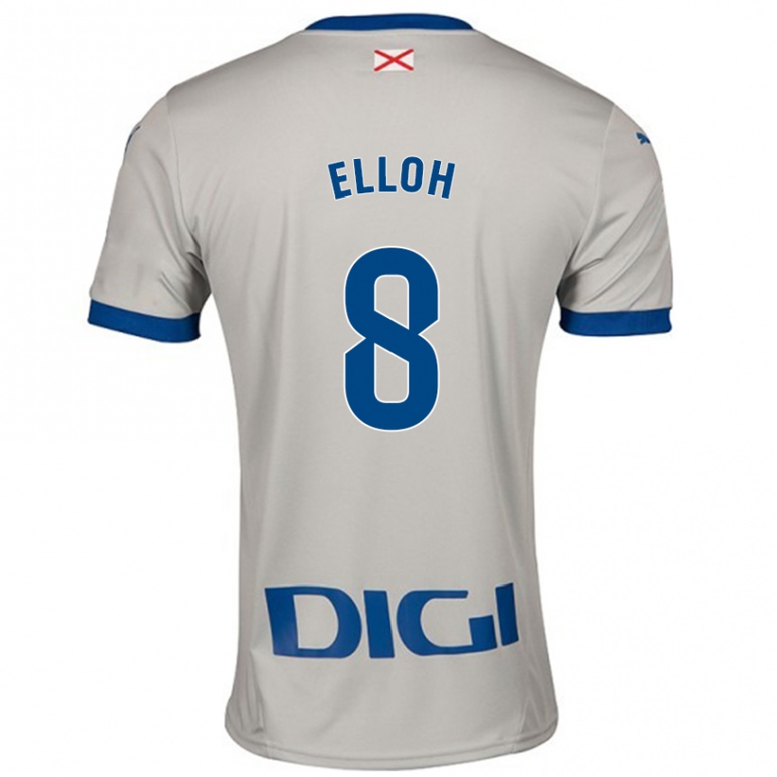 Damen Fußball Rebecca Elloh #8 Hellgrau Auswärtstrikot Trikot 2024/25 T-Shirt Luxemburg