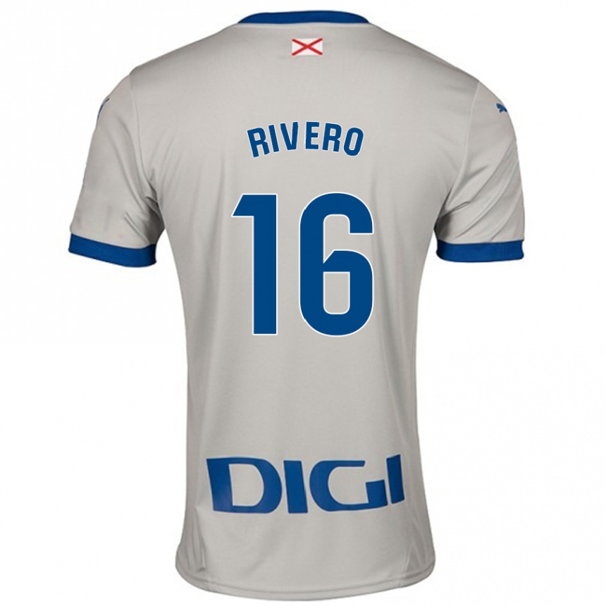 Damen Fußball Almudena Rivero #16 Hellgrau Auswärtstrikot Trikot 2024/25 T-Shirt Luxemburg