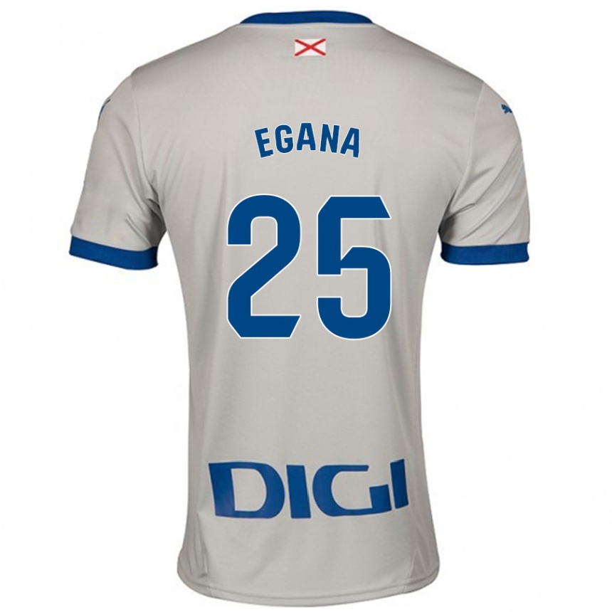 Damen Fußball Eider Egaña #25 Hellgrau Auswärtstrikot Trikot 2024/25 T-Shirt Luxemburg