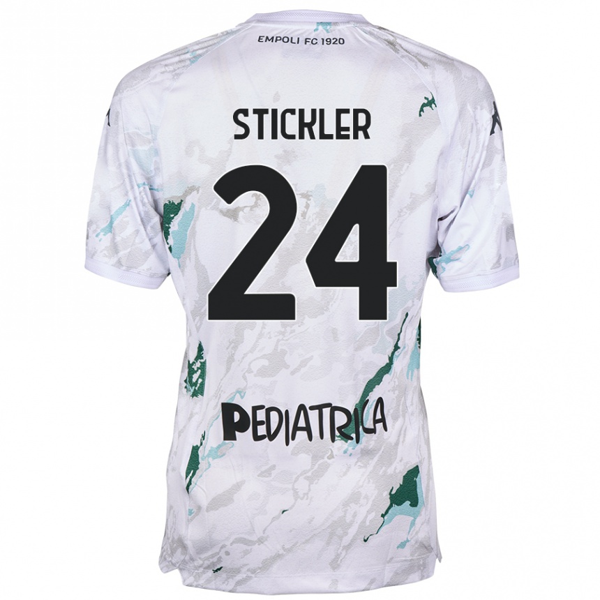 Damen Fußball Mateo Stickler #24 Grau Auswärtstrikot Trikot 2024/25 T-Shirt Luxemburg