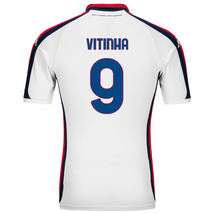 Damen Fußball Vitinha #9 Weiß Auswärtstrikot Trikot 2024/25 T-Shirt Luxemburg