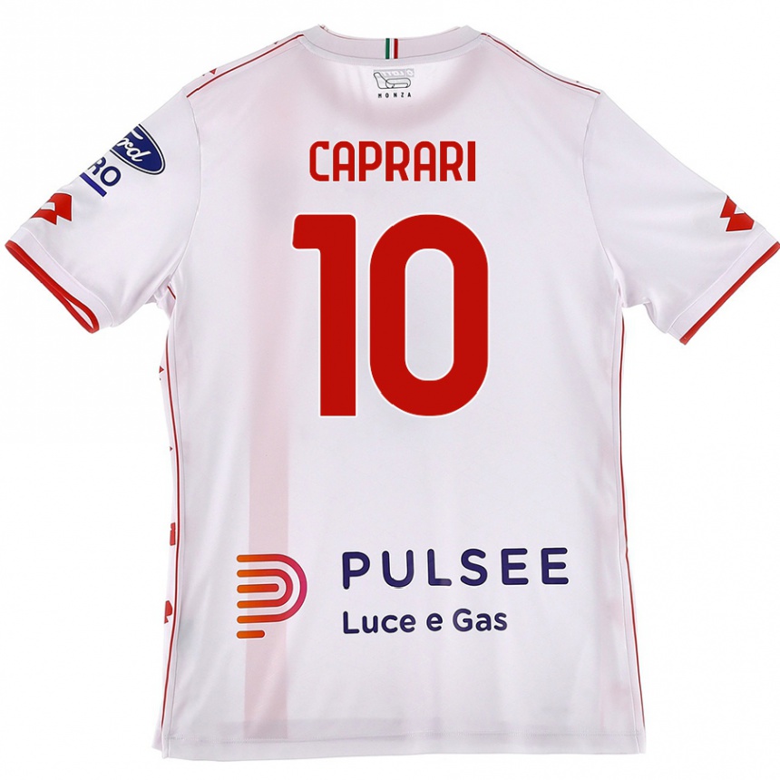 Damen Fußball Gianluca Caprari #10 Weiß Rot Auswärtstrikot Trikot 2024/25 T-Shirt Luxemburg