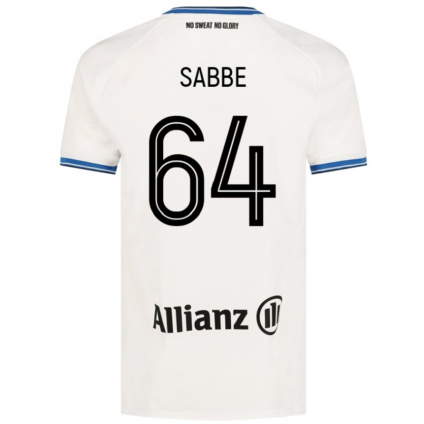 Damen Fußball Kyriani Sabbe #64 Weiß Auswärtstrikot Trikot 2024/25 T-Shirt Luxemburg