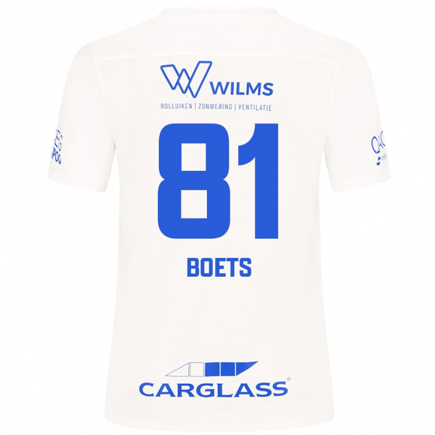 Damen Fußball Keo Boets #81 Weiß Auswärtstrikot Trikot 2024/25 T-Shirt Luxemburg