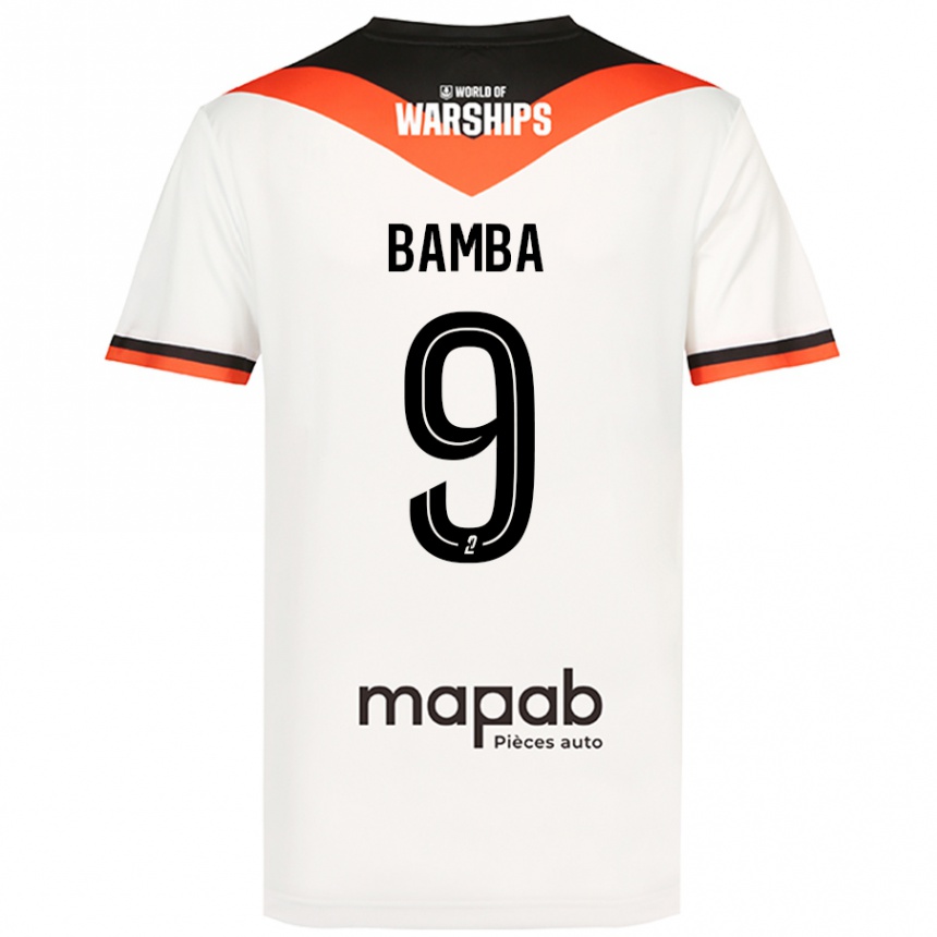 Damen Fußball Mohamed Bamba #9 Weiß Auswärtstrikot Trikot 2024/25 T-Shirt Luxemburg