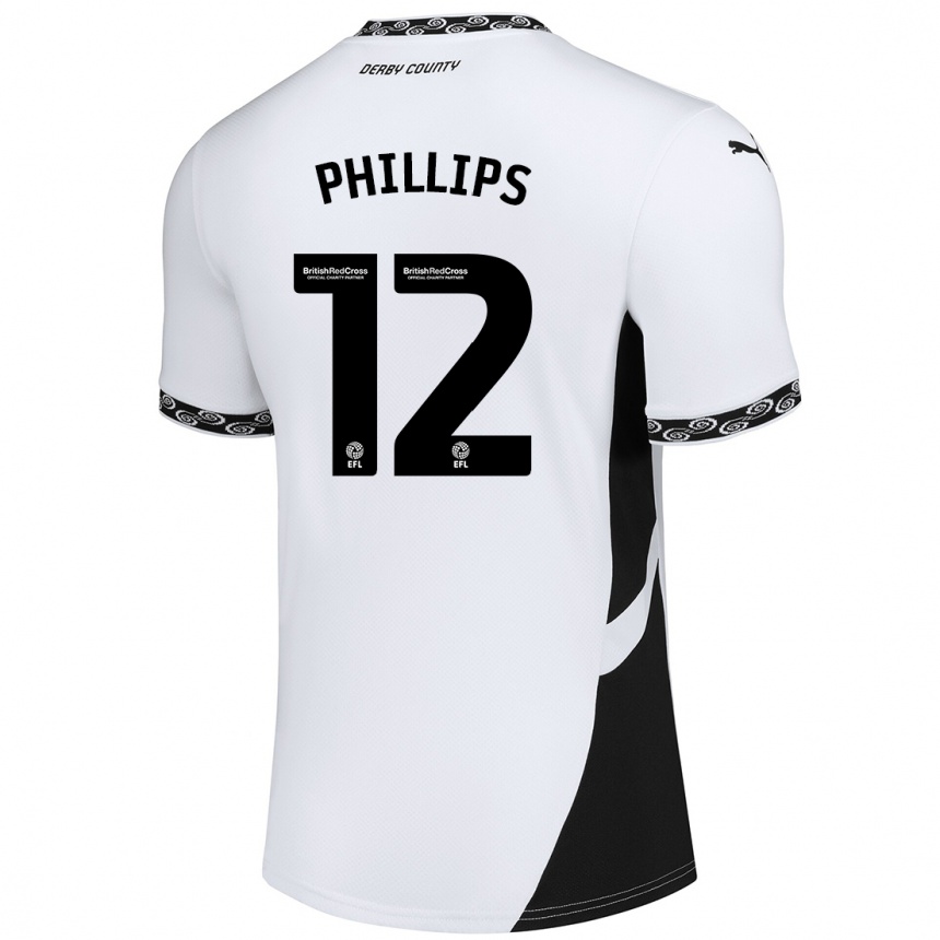 Kinder Fußball Nathaniel Phillips #12 Weiß Schwarz Heimtrikot Trikot 2024/25 T-Shirt Luxemburg