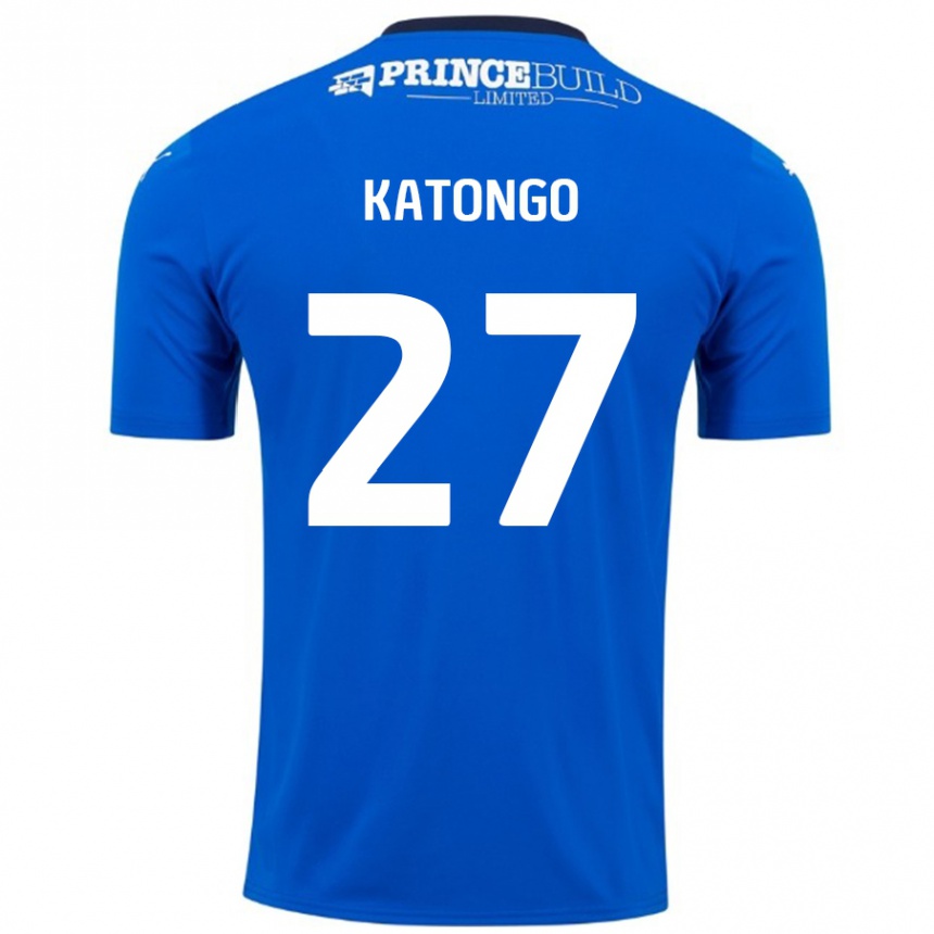 Kinder Fußball Jadel Katongo #27 Blau Weiß Heimtrikot Trikot 2024/25 T-Shirt Luxemburg