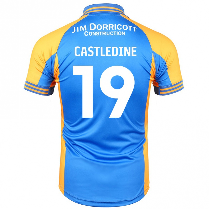 Kinder Fußball Leo Castledine #19 Blau Bernstein Heimtrikot Trikot 2024/25 T-Shirt Luxemburg