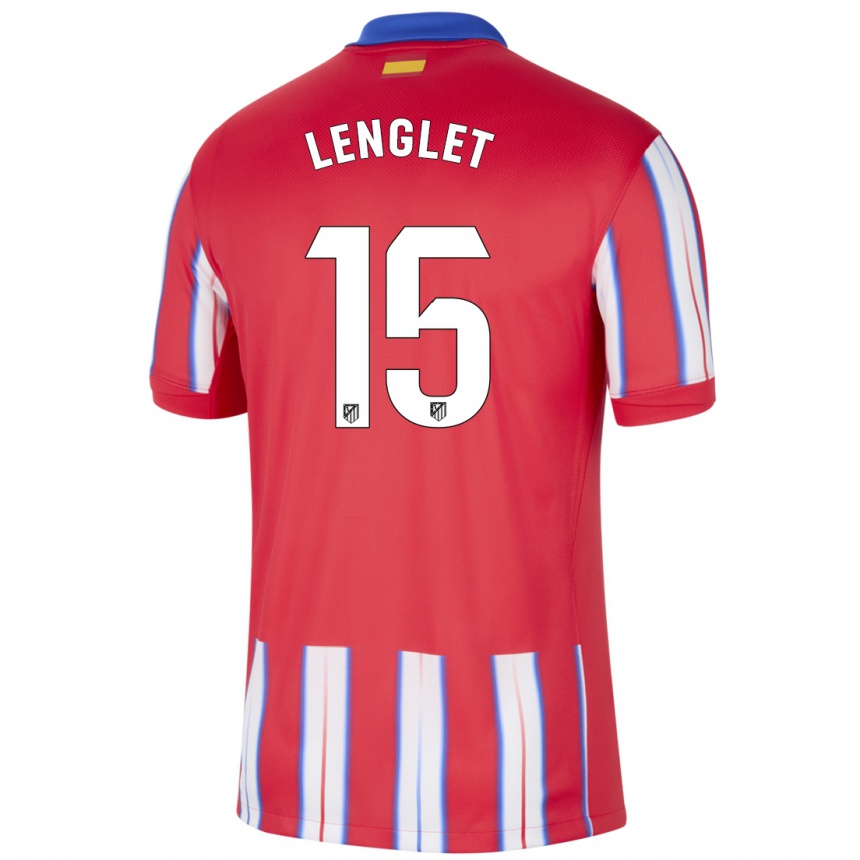 Kinder Fußball Clement Lenglet #15 Rot Weiß Blau Heimtrikot Trikot 2024/25 T-Shirt Luxemburg