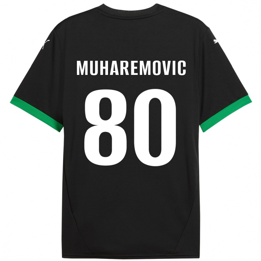 Kinder Fußball Tarik Muharemovic #80 Schwarz Dunkelgrün Heimtrikot Trikot 2024/25 T-Shirt Luxemburg