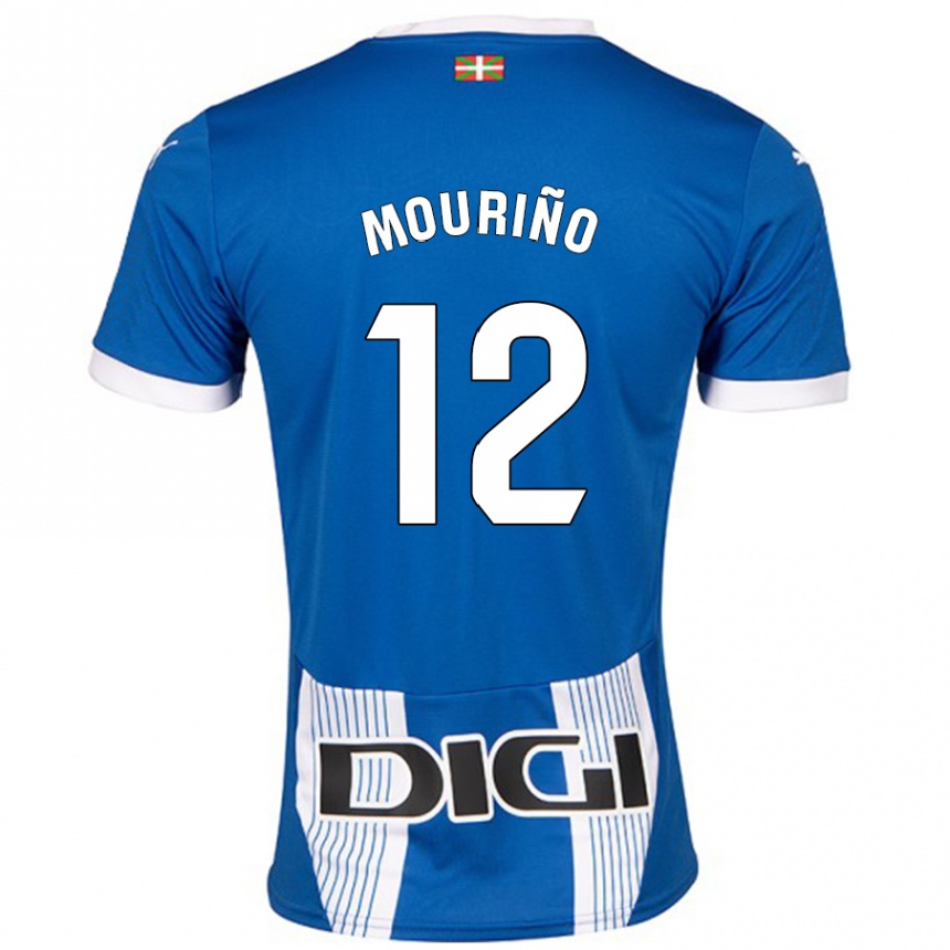 Kinder Fußball Santiago Mouriño #12 Blau Heimtrikot Trikot 2024/25 T-Shirt Luxemburg