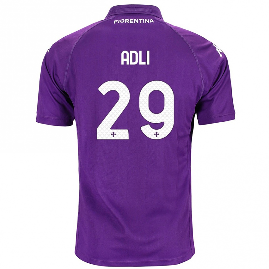 Kinder Fußball Yacine Adli #29 Violett Heimtrikot Trikot 2024/25 T-Shirt Luxemburg