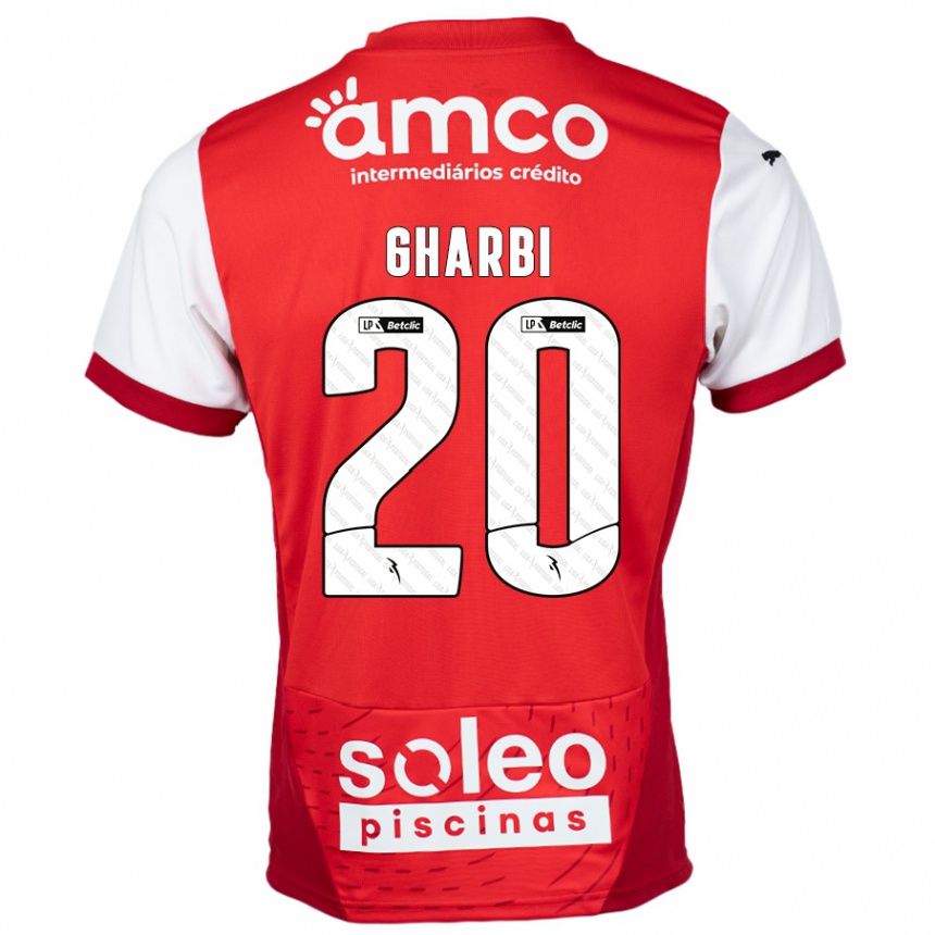 Kinder Fußball Ismael Gharbi #20 Rot Weiß Heimtrikot Trikot 2024/25 T-Shirt Luxemburg