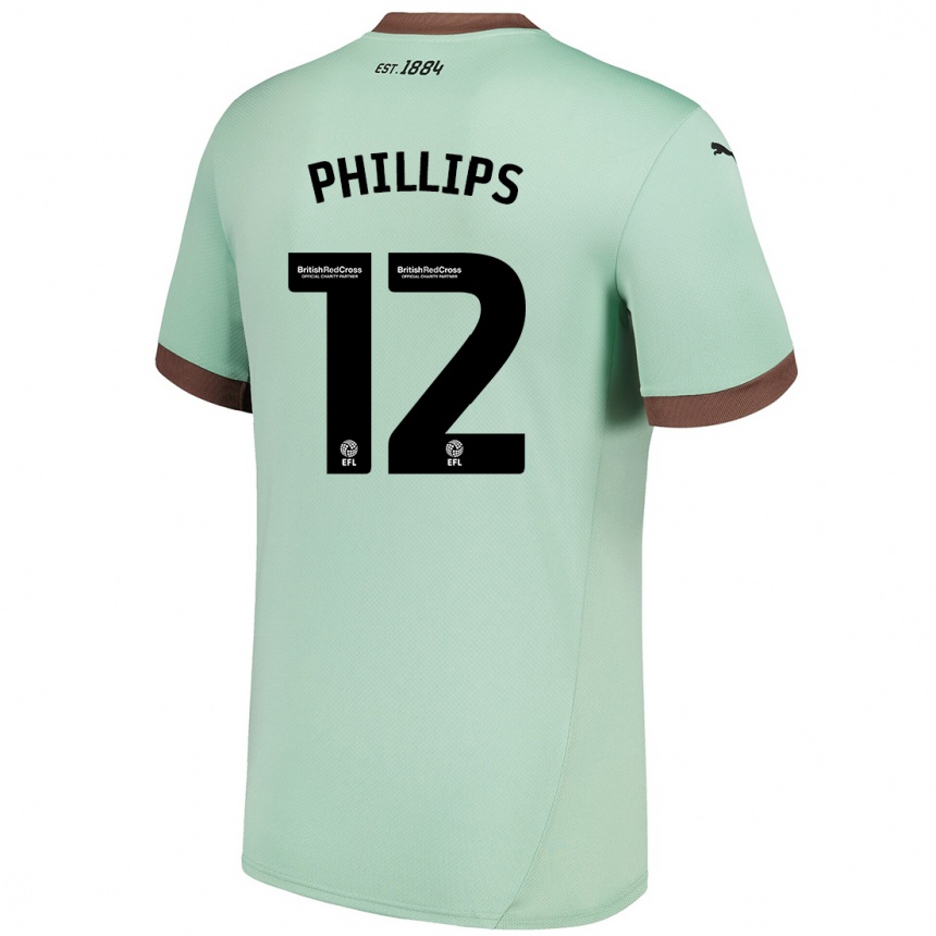 Kinder Fußball Nathaniel Phillips #12 Blassgrün Auswärtstrikot Trikot 2024/25 T-Shirt Luxemburg